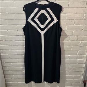 Joseph Ribkoff Black and White Midi Dress